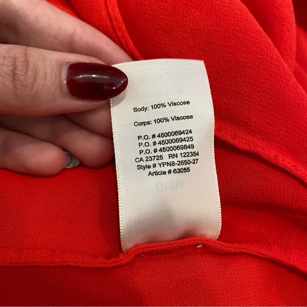 Aritzia Little Moon Gazania Ruffle Blouse In Red Size Small - Picture 10 of 11